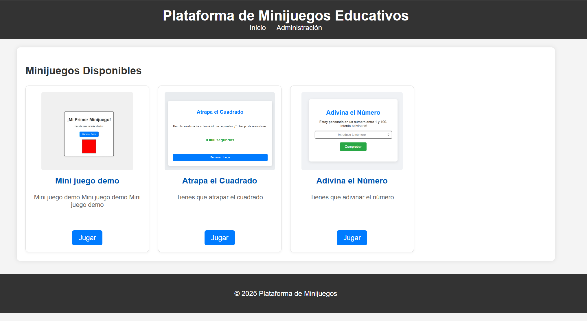 Imagen del proyecto Plataforma de Minijuegos Online (Java Spring Boot)